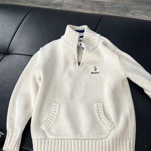 Polo boys sweater half zip cream color size 5T